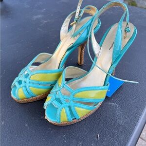 Stylish Turquoise and Green Women's Heels